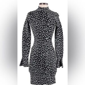 💎🔥Vtg. Michael Kors Black and Gray Bell Sleeve Bodycon Cocktail Dress